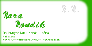 nora mondik business card