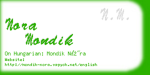 nora mondik business card